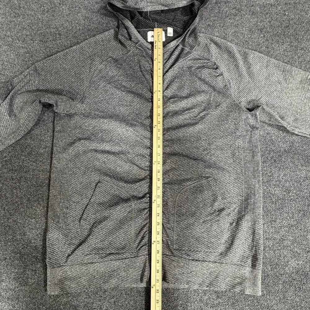 Adidas Reigning Champ Hoodie Mens Medium Gray Full Zip Stripe Lightweight Jersey